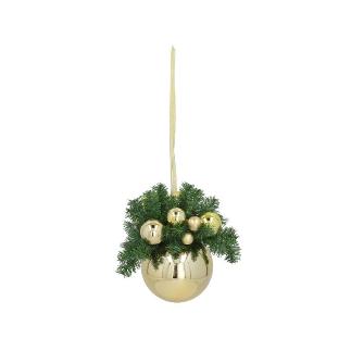 BOLA DE METAL PVC DORADO 150 MM DECORADA