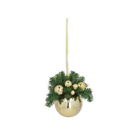 BOLA DE METAL PVC DORADO 150 MM DECORADA