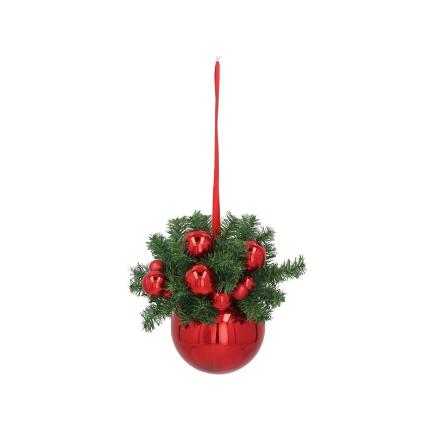 ESFERA PVC 150 MM METAL ROJO DECORADA