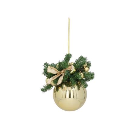 BOLA DE METAL PVC ORO 200 MM DECORADA