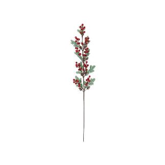 RAMA PINO C/BAYAS POTES ROJA 90 CM