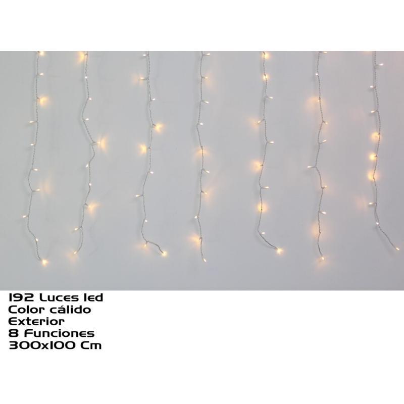 CORTINA EXT 192 LEDS CALIDA 8 FUNC 300 CM