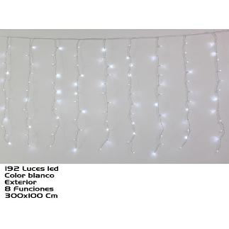 CORTINA EXT 192 LEDS FRIA 8 FUNC 300 CM
