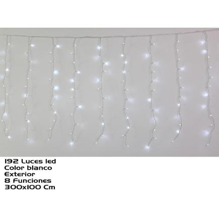 CORTINA EXT 192 LEDS FRIA 8 FUNC 300 CM