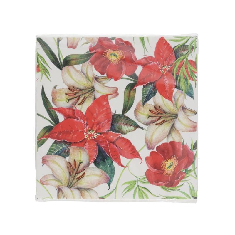 PACK 20 SERVILLETAS 3 CAPAS POINSETIA 33X33 CM