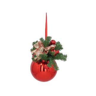 BOLA DE METAL PVC ROJA 200 MM DECORADA