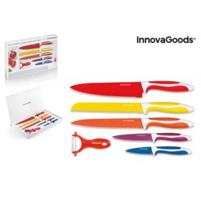 JUEGO DE CUCHILLOS CERAMICOS Y PELADOR KNOOLVS IN