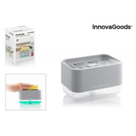 DISPENSADOR DE JABON 2 EN 1 PARA FREGADERO
