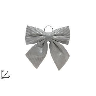 LAZO 34 CM TELA RAYAS PLATA