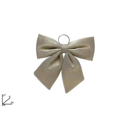 LAZO 34 CM TELA RAYAS BEIGE HJ2024-075H