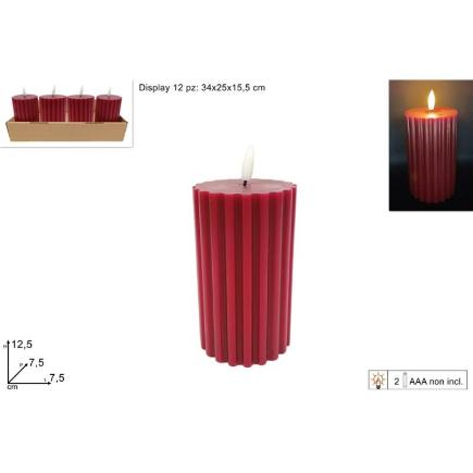 VELA ROJA LED 7.5X12 CM EN EXHIBICION