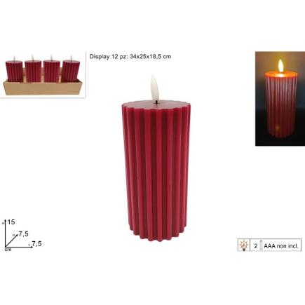 VELA ROJA LED 7.5X15 CM EN EXHIBICION