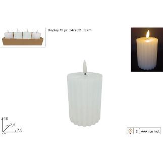 VELA BLANCA LED 7.5X10 CM EN EXHIBICION