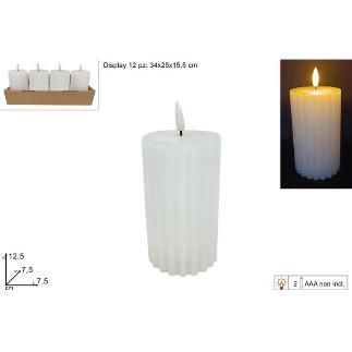 VELA BLANCA LED 7.5X12.5 CM EN EXHIBICION