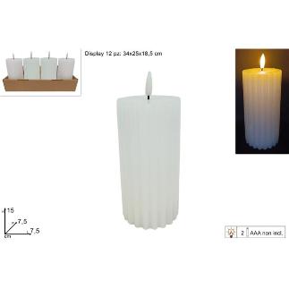 VELA BLANCA LED 7.5X15 CM EN EXHIBICION