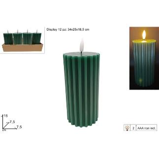 VELA VERDE LED 7.5X15 CM EN EXHIBICION