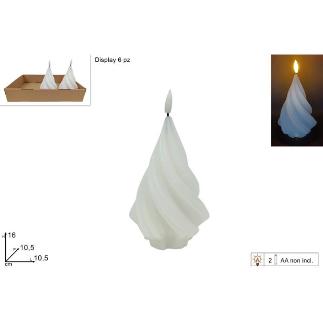 VELA ARBOL BLANCA LED EN EXIHIBICION