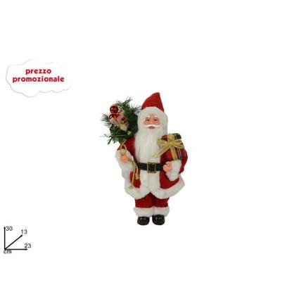 PAPA NOEL 30 CM C/SACO Y REGALOS