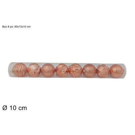 BOLAS 8 PZ 10 CM BRILLANTE/OPACO/GLITTER/RELIEVE 4 COL