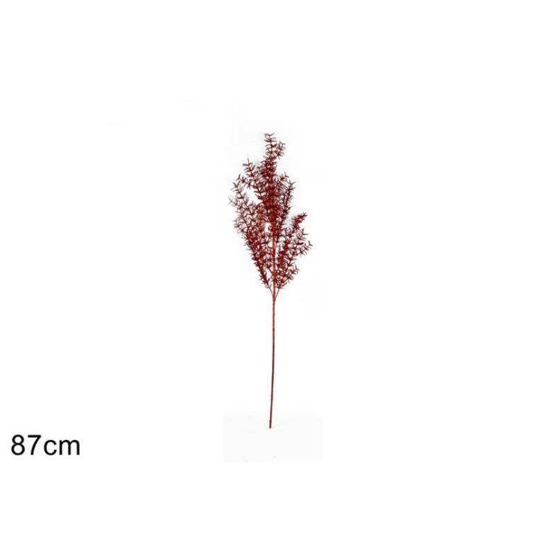 RAMA DECORACION PURPURINA 87 CM ROJO