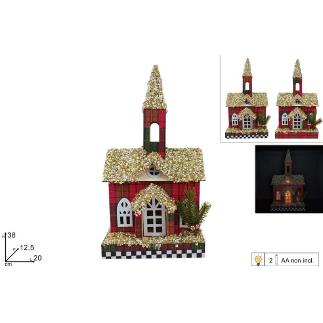 CASA MADERA CON LUCES DECOR ESCOCES SURT DE 5