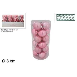 BOLAS 8 CM 24 PZAS ROSA