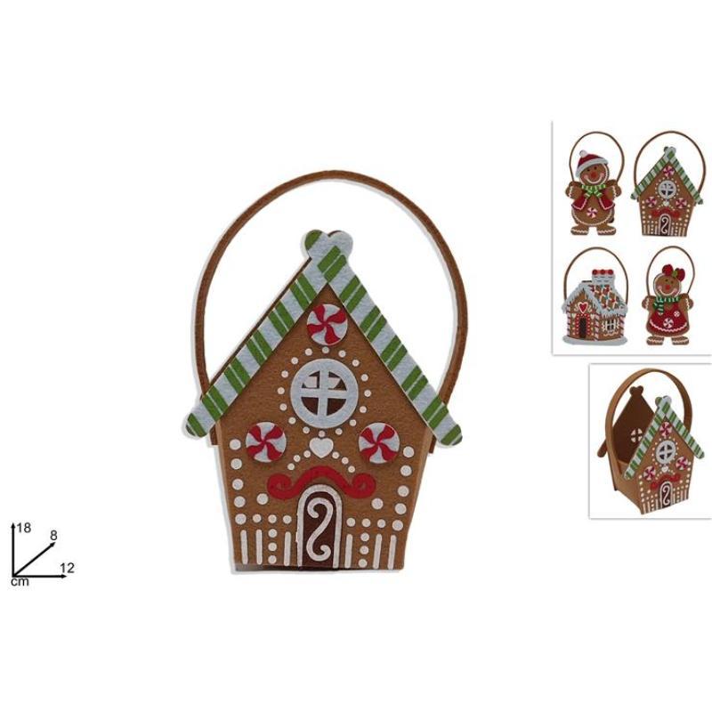 CESTA FIELTRO DECORADO GALLETA C/ASA 4 SURT