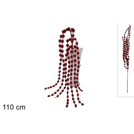 TALLO COLGANTE BRILLANTE 110 CM ROJO