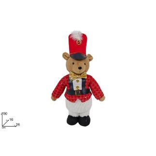 OSO SOLDADO 50 CM CON CHAQUETA ROJA