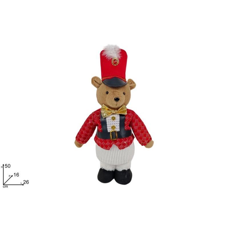 OSO SOLDADO 50 CM CON CHAQUETA ROJA