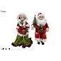 PAPA Y MAMA NOEL 46 CM CON TRAJE ROJO Y VERDE SET 2 PIEZAS