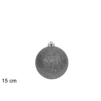 BOLA 15 CM BRILLANTE PLATEADA