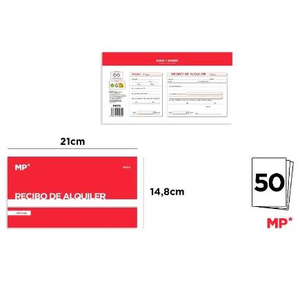 RECIBO DE ALQUILER 50H 21X10.8 CM