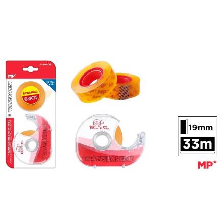 CINTA ADHESIVA TRANSPARENTE CON DISPENSA