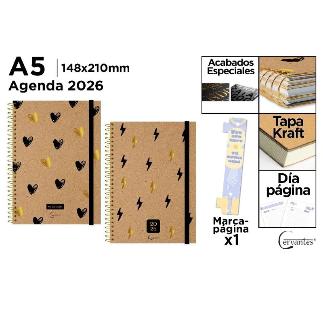 AGENDA 2026 A5 TAPA DURA DIA PAG CERVANT