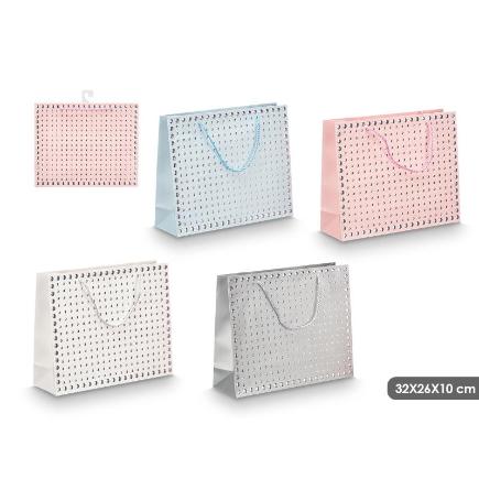 BOLSA ASA PUNTOS RELIEVE SURT 4 COL 32X26X10 CM