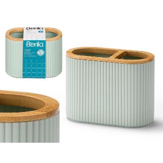 PORTACEPILLOS RAYAS DOBLE BAMBU MENTA