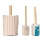 ESCOBILLERO RAYAS BAMBU BEIGE