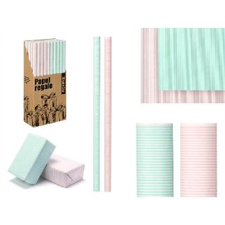 ROLLO PAPEL REGALO 70X200 RAYAS ROSA PALO