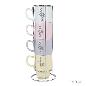 SET 4 TAZAS CAFE 160 ML EN SOPORTE METAL SPRING