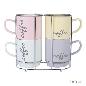 SET 4 TAZAS CAFE 380 ML EN SOPORTE METAL SPRING
