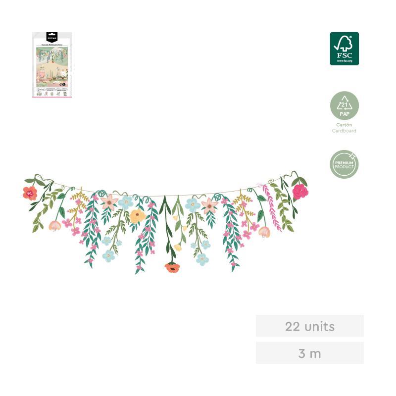 GUIRNALDA FLORAL 3M CARTON 22 PIEZAS FSC MIX 70 %