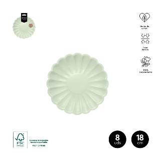 PLATO FORMA RIZADO MINT 18 CM CARTON 8 UDS