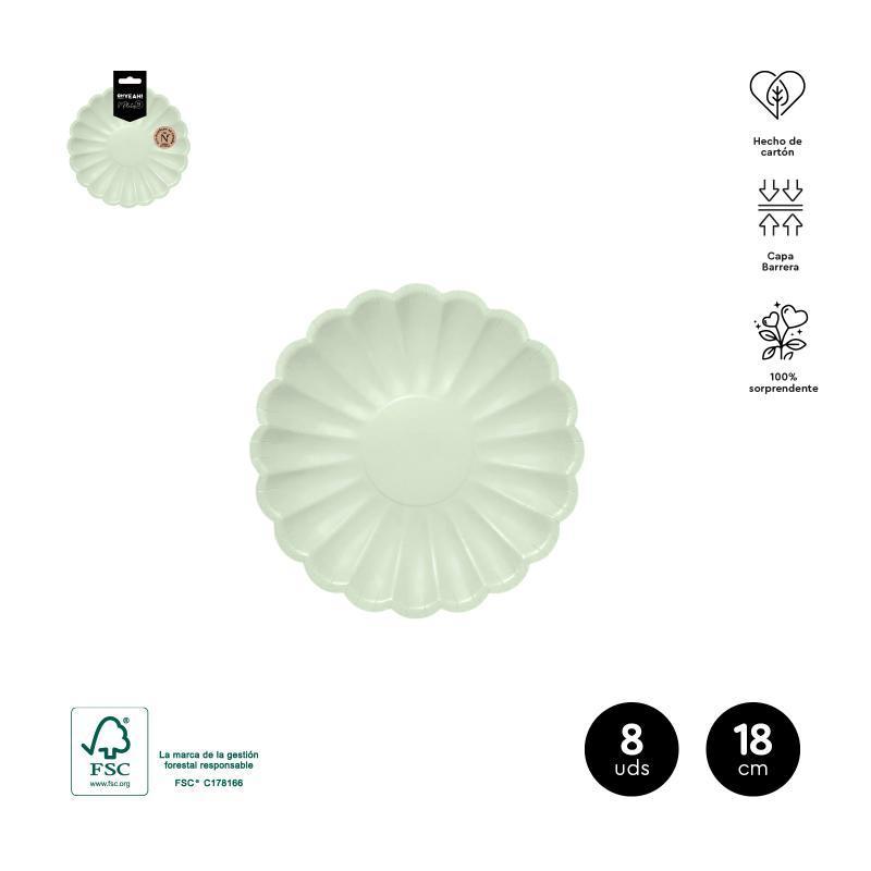 PLATO FORMA RIZADO MINT 18 CM CARTON 8 UDS