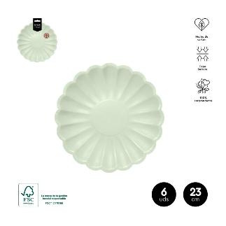 PLATO FORMA RIZADO MINT 23 CM CARTON 6 UDS