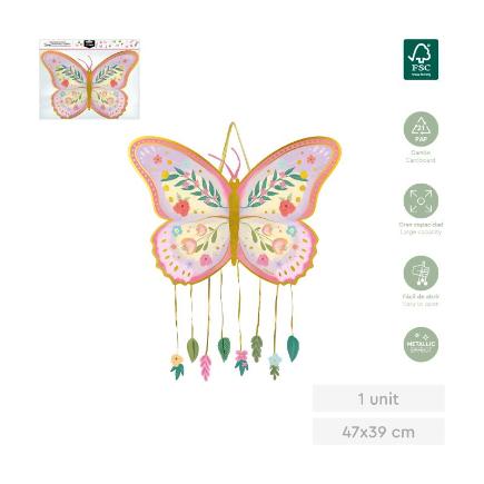 PIÑATA MARIPOSA 54.5X38 CM CARTON 1 UD