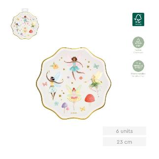 PLATO FORMA HADAS STAMPING ORO 23 CM CARTON 6 UDS