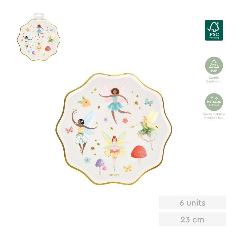 PLATO FORMA HADAS STAMPING ORO 23 CM CARTON 6 UDS
