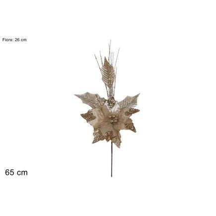 TALLO FLOR TERCIOPELO Y LENTEJUELAS PLATA