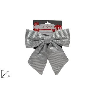 LAZO 22 CM TELA RAYAS PLATA
